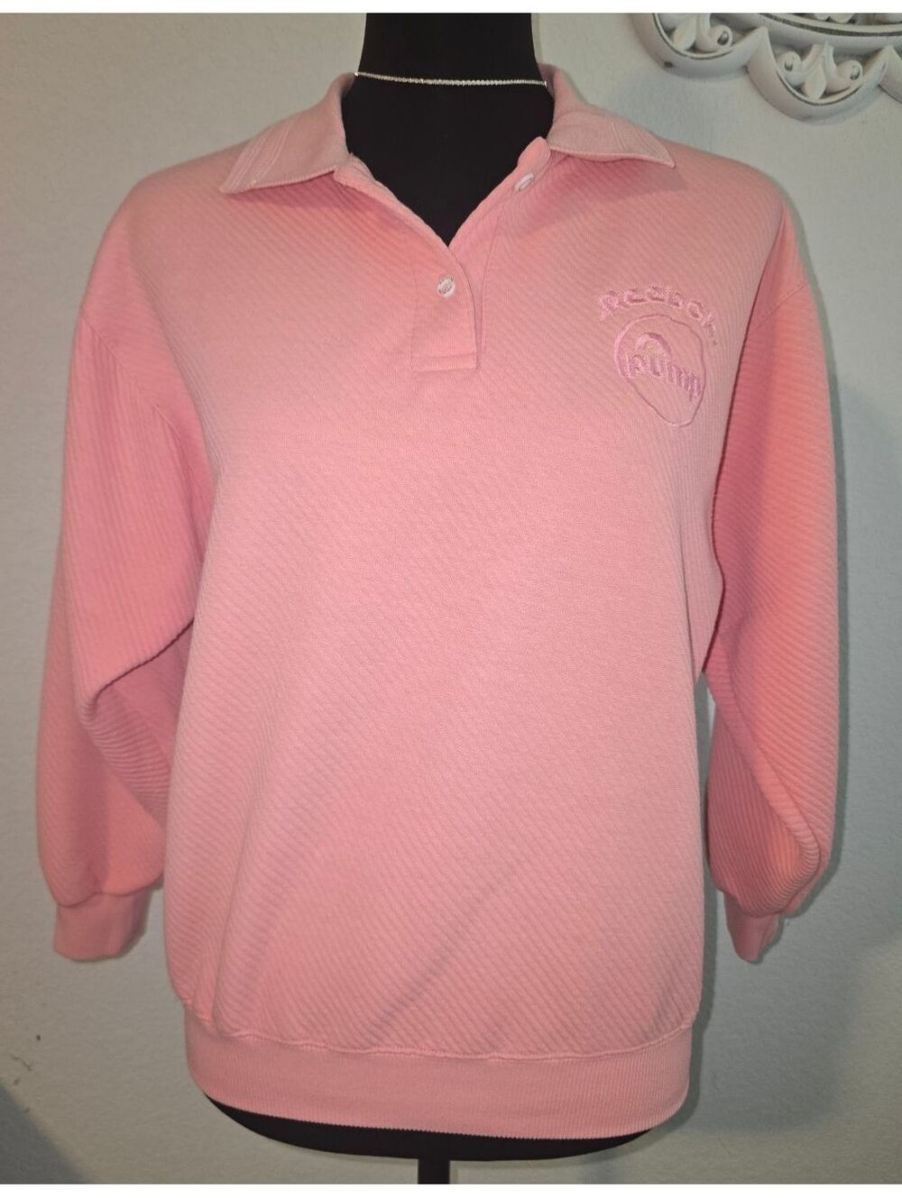 Vintage Reebok The Pump Pink Long Sleeve Sweatshirt